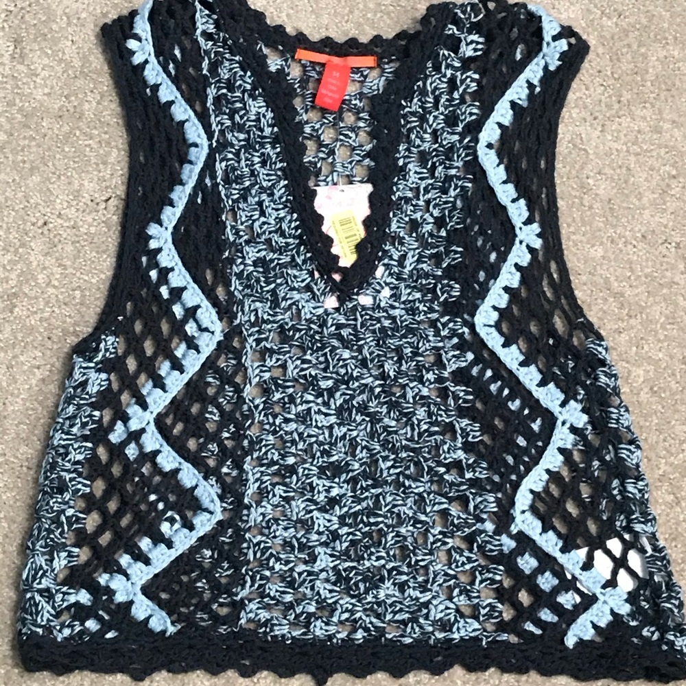 Chelsea and Violet crochet top, blue